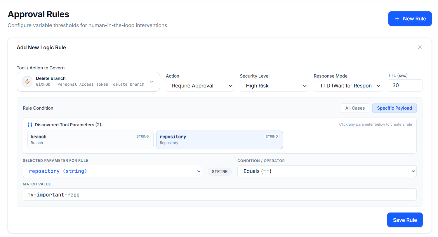 Configure Variable Thresholds for Human-in-the-Loop Interventions: MCP ADMIN Approval Rules for AI Agents
